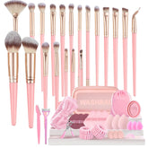GZIXBDA makeup brush set 48pcs in pink bag enables complete daily makeup looks