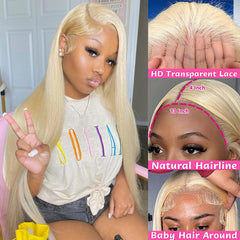 GZX 613 blonde wig 13x4 Swiss lace melts skin tone naturally