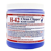 H-42 Clean Clippers Blade Cleaner 8oz bottle sanitizes clippers between clients