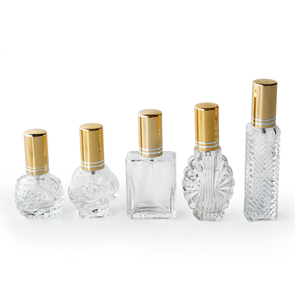 H&D Hyaline Dora vintage glass bottle 7ml with golden cap for fragrance storage
