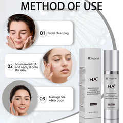 HACIRFE HA Serum texture close-up reveals a lightweight formula for daily use.
