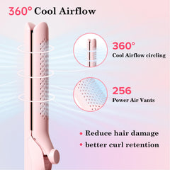 Hahahope Airflow 2-in-1 LED temperature display shows 5 temps for tailored straight or curly styling.