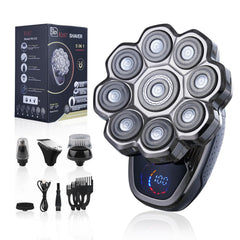 HAHAKEE 9D head shaver angled view highlighting the ergonomic design