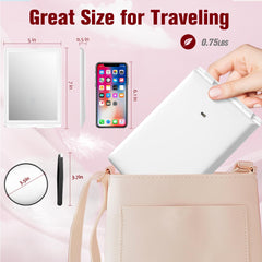 Haikopoon foldable compact design stands upright for easy makeup checks anywhere.