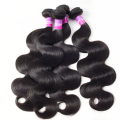 Hailriss 12A Brazilian body wave bundles length 12in shows versatility for styling