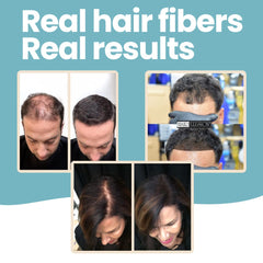 Hair Illusion dark brown fibers texture detail close-up for natural look