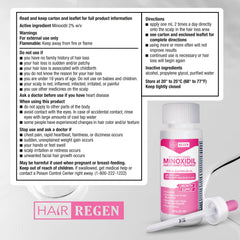 Hair Regen Minoxidil Women precision dropper for precise scalp application.