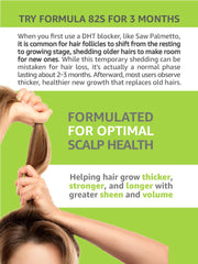 Hair Science Formula 82S saw palmetto ingredient focus suggests thinning hair support possibilities.