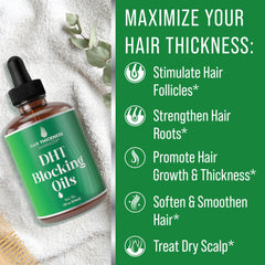Hair Thickness Maximizer DHT Blocker Serum green coffee bean oil nourishes hair follicles.