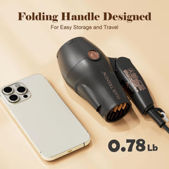 Hair Trends Travel Hair Dryer with dual voltage and wrench ensures correct voltage for trips.