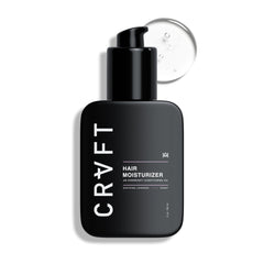 Hair Craft Co. CRVFT daily leave-in bottle closeup shows frizz control.