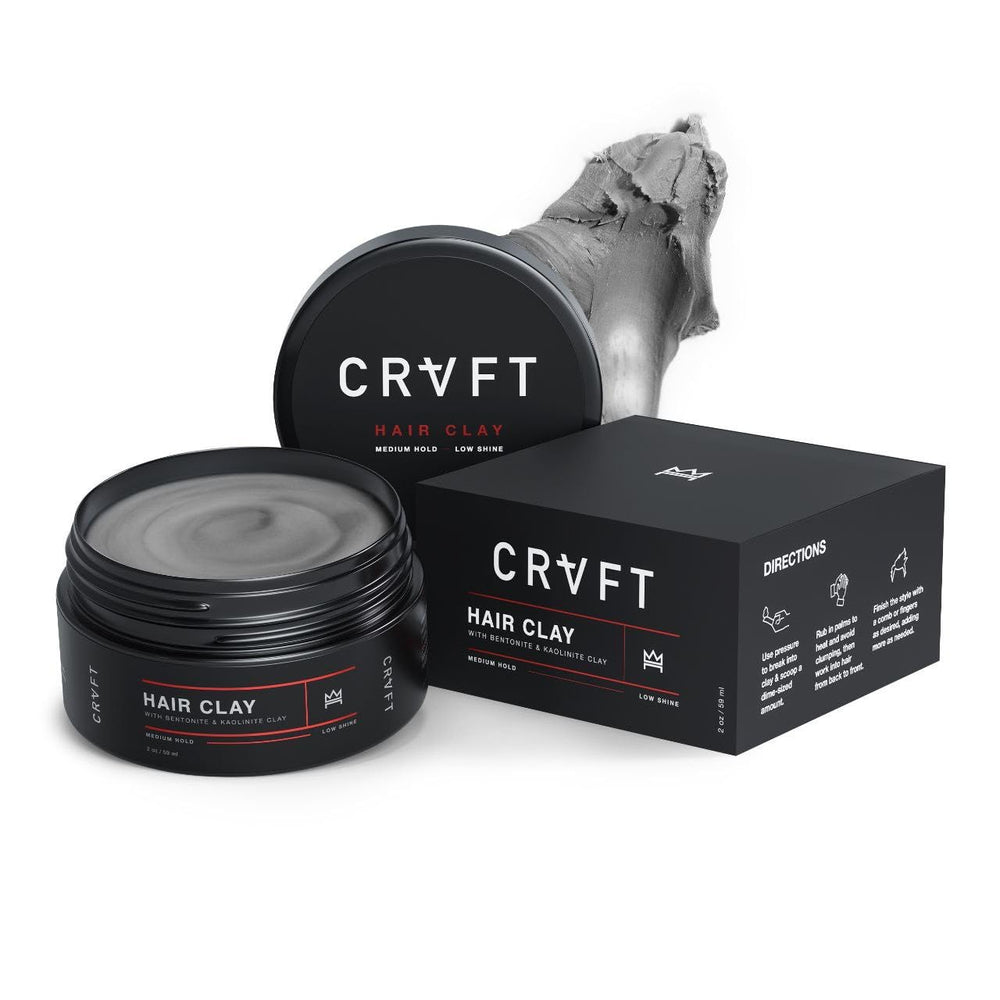 Hair Craft Co. CRVFT Hair Clay jar front, travel-friendly 2oz for on-the-go styling.
