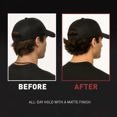 Hair Craft Co. CRVFT Hair Clay matte finish on hair for natural look.