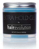 Hairevolution Extra Hold Gel bottle shows strong hold for sleek styles