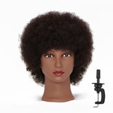 Hairingrid mannequin head African American with 100 human hair for authentic practice styling