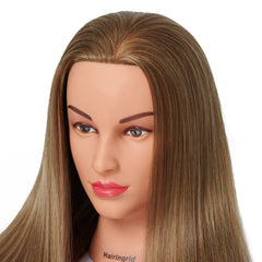 Hairingrid mannequin head back view highlights long 20-inch hair length for full styling