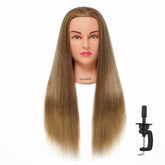 Hairingrid mannequin head front view in golden brown ideal for styling practice