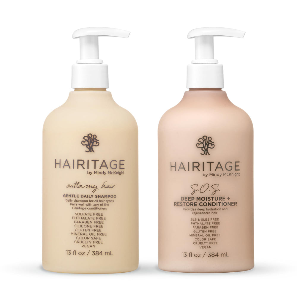 Hairitage Gentle Daily Moisture Shampoo bottle for gentle cleansing and balanced scalp