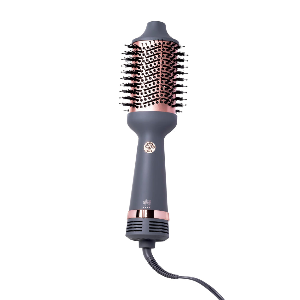 Hairitage Up in The Air Volumizing Brush dries hair in one step for a salon blowout.