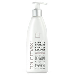 HairMax Density Shampoo bottle highlights thinning-hair solution for a fuller look.