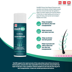 HairMD Transplant Clinical Repair Shampoo lather highlights scalp nourishment