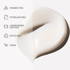 Hairstory Hair Balm application on hands shows dime-to-quarter sizing for different hair thickness