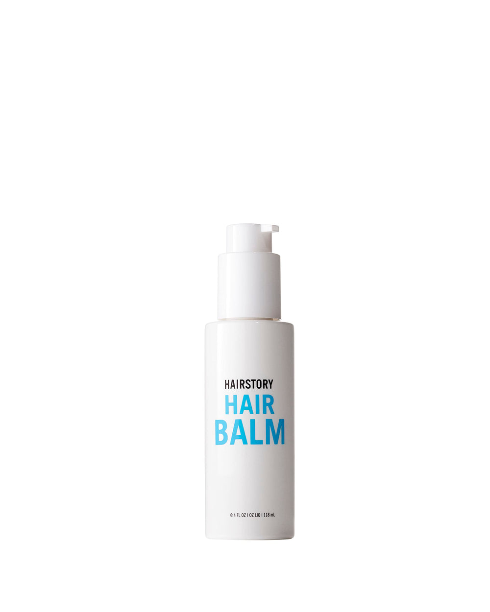 Hairstory Hair Balm bottle pour demonstrates moisture for all hair types and effortless smoothing