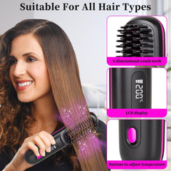 HAJIFGH Go Brush Pro showing three heat settings for tailored hair types.
