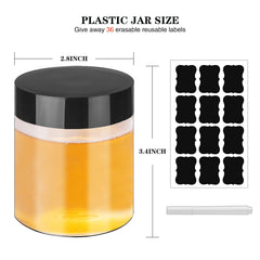 Hajoyful 36-pack plastic jars showing organized cosmetic storage solution.