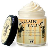Hallow Naturals whipped tallow moisturizer jar closeup showing rich texture for hydration
