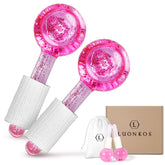 Hana Emi LUONKOS ice globes pink set-2 for cooling facial massage and puffiness relief