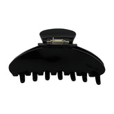 Hana Mia large black acetate clip with strong hold for thick hair.