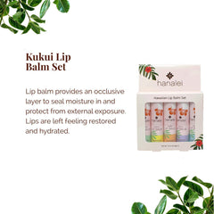 Hanalei lip balm Coconut Pear tube nourishes with kukui oil for smooth lips.