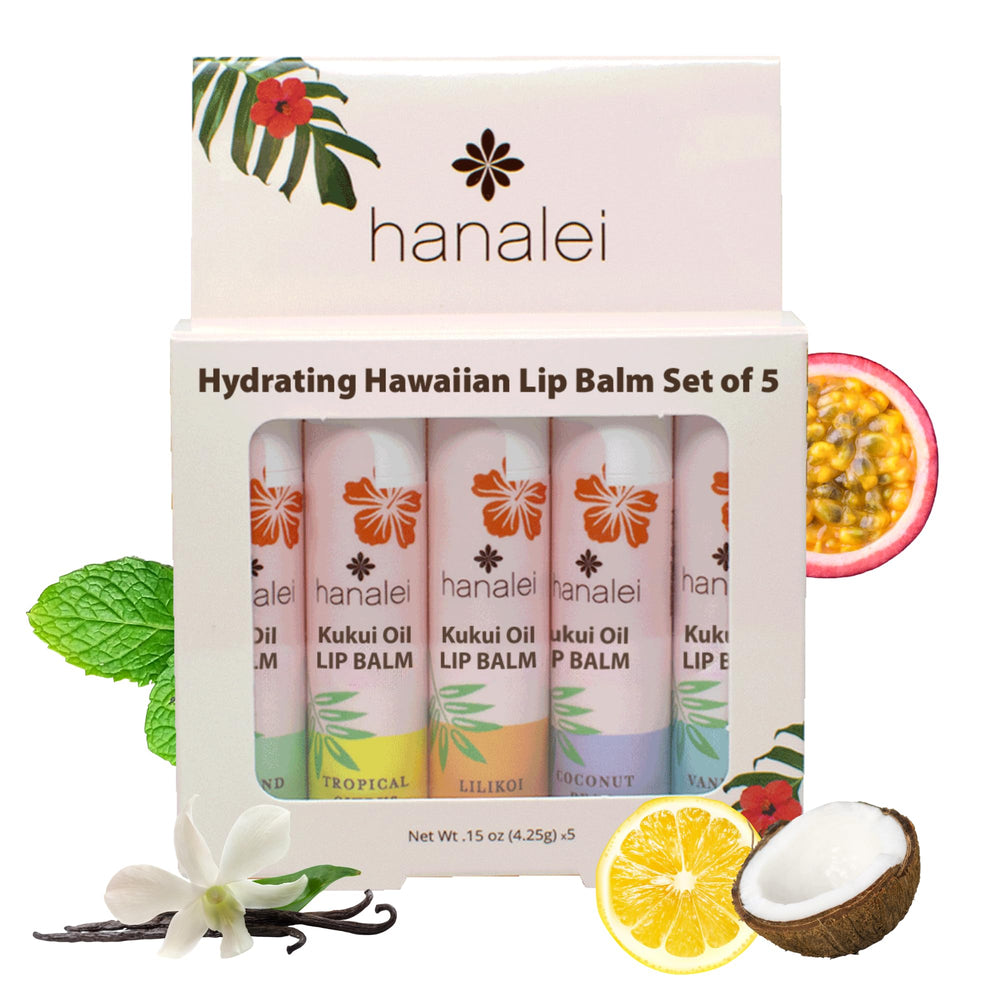 Hanalei lip balm Island Mint tube provides long-lasting moisture for dry lips.