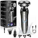 Handsomeface electric razor with 4D floating heads hugs facial contours for a close shave.