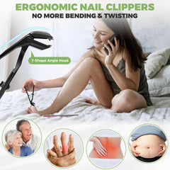HANDWENG large podiatrist toenail clipper with wide jaw simplifies thick nail cuts