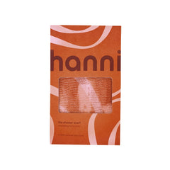 HANNI Extra-Long Shower Scarf back scrub close-up showing deep exfoliation capability.