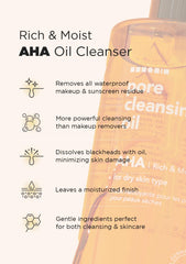 Hanskin AHA Pore Cleansing Oil targets pores to lift dirt and sebum for smoother skin.
