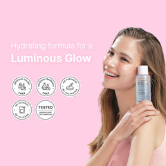Hanskin Hyaluron Skin Essence Toner close-up highlighting hyaluronic acid.