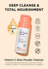 Hanskin Vitamin C Glow Powder Cleanser foaming action close-up showing gentle cleanse