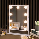 Hansong vanity mirror with lights front view for quick, natural-looking makeup