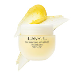 Hanyul Yuja Sleeping Mask jar close-up with glow-boosting night cream