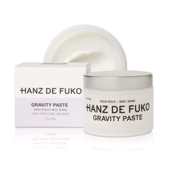 Hanz de Fuko Gravity Paste tin for premium hold and all-day styling.