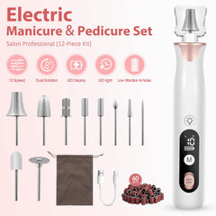 Haootadiy nail drill kit attachments, 10 interchangeable bits for filing and shaping.