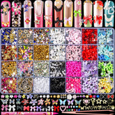 Haozher nail art charms case display shows varied designs for personalized DIY nails