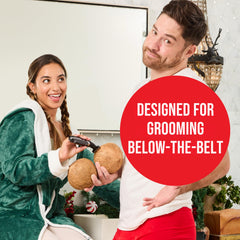 HAPPY NUTS Ballber Nut-Safe blade delivers smooth, nick-free manscaping.