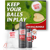 HAPPY NUTS Big Wood body wash bottle with sandalwood scent for refreshing post-workout showers.