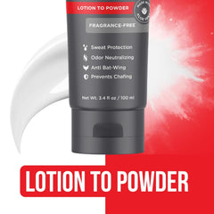 Happy Nuts Comfort Cream Deodorant lotion-to-powder application drying to powder.