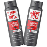 Happy Nuts Comfort Powder packaging front shows the two-pack design for all-day use.