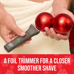 HAPPY NUTS Lumberjack 2.0 foil-trimmer head—precise edge where it matters.